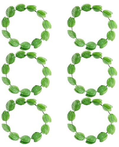 BORFUE 6 Stück grüner römischer Lorbeerkranz, grünes Lorbeerblatt-Stirnband, Kunststoff, griechisches Stirnband, realistische Göttin, Krone, Hochzeit, Strand, Foto-Requisiten