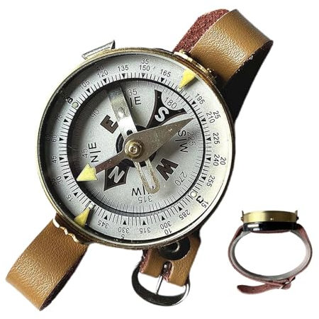 Uhr mit Kompass, Uhrenarmband-Kompass, Tragbarer Überlebensuhr-Uhrenarmband-Kompass, Handgelenkkompass für Outdoor-Enthusiasten, Familie, Freunde, Kollegen