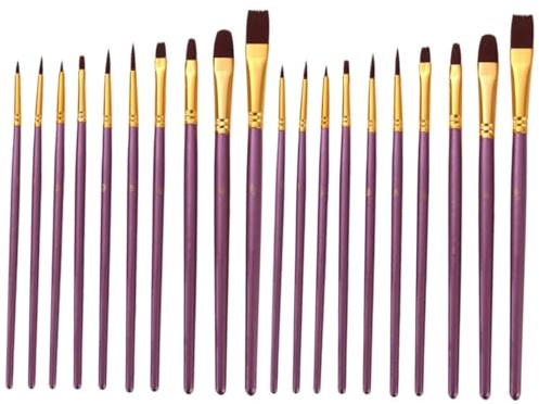 SEWACC 20 STK professioneller Pinsel Malen Pinsel für Ölfarbe Professionelle Acrylfarbe Miniatur-Malset Mal-Kits aquarellfarben aquarellstifte Malerei-Stift-Kit Malzubehör Violett