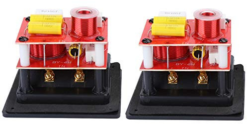 Lot de 2 Filtres Croisés HiFi, Tweeter Basse, Haut-Parleur 2 Voies, Diviseur de Fréquence 120 W, Impédance 4-8 Ohms pour Bibliothèque de 3 à 8 Pouces Haut-Parleur HiFi Fever