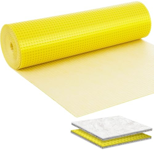 MAXKOSKO Abkoppelmembran für Fliesen, 3 mm dick, wasserdicht, beheizte Bodenunterlage, Matte, Fliesenrissschutz für Badezimmer, Dusche, Küche, Keller, 54 m²