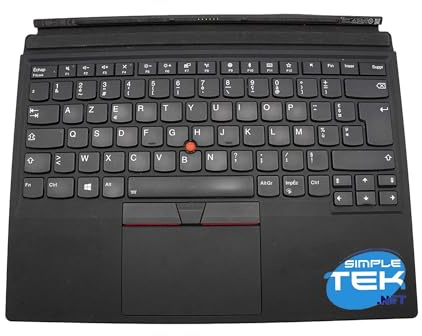 SIMPLETEK - Tastiera compatibile con ThinkPad X1 Tablet Gen 3 Layout AZERTY Francese Nero (Ricondizionato)