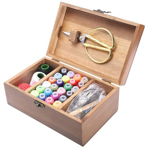 DIYEAH 1 Scatola di Set Cofanetto da Cucito Attrezzo Vestiario Forniture Cucire Cassetta degli Attrezzi Mano Kit Astuccio per Articoli da Cucito Caso di Ricamo Lega