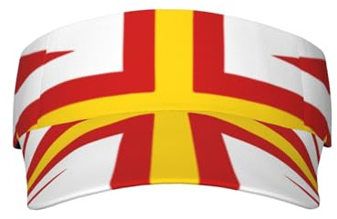 Flag of Lower Saxony Unisex Sports Sun Visor Adjustable UV Protection Sun Hat Cap for Beach Pool Golf Tennis, Flag of Guernsey Islands, One size