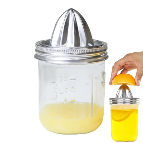 Manual Juicer Lid, Reamer Juicer Jar Cover, 6.3x3.35 Inches, Sturdy Fruit Squeezing Tool, Hand Press Citrus Extractor, Portable Juice Maker for Camping, Home Kitchen