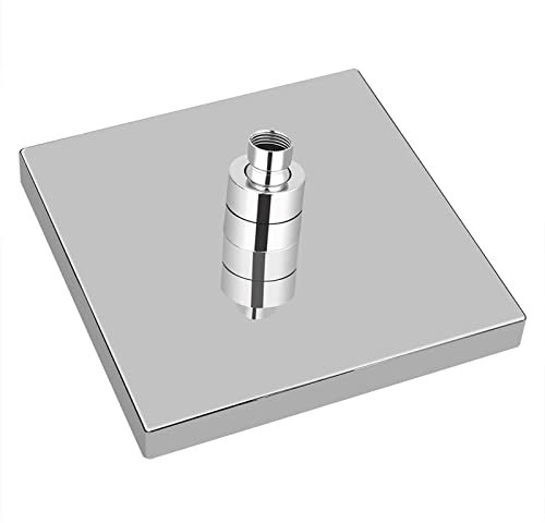 Kavolet Cabezal de Ducha Cuadrada LED 7 Colores de Material ABS Activado por Presión de Agua con Conector Giratorio para una Ducha Cómoda