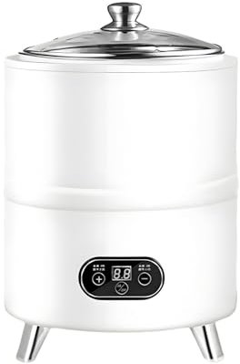 MOFGOE Yaourtière Commerciale avec Écran LCD, Fermenteur Intelligent en Acier Inoxydable avec Contrôle De Température Constant, pour Ail, Natto, Cornichons Et Vin De Riz Sucré,Blanc,8L