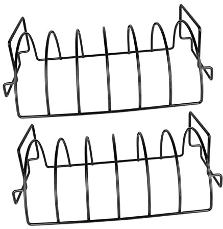 UPKOCH 2 Pièces Support de Barbecue Durable Lot pour Côtelettes Poulet Accessoire de Grillade Extérieur Multi Usage