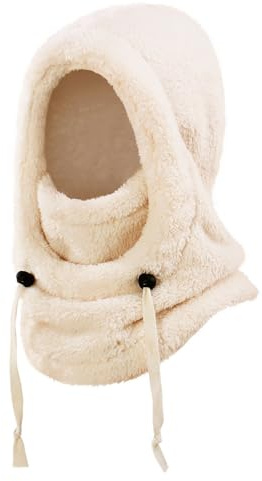 Cagoule Unisexe Garcon Fille 3-10 Ans Bonnet Enfant Hiver Chaud Laine Fine Epais Ski Modo Mignon Protection d'oreilles Écharpe Chapeau Cape Bobs Ajustable (FR/ES, Âge, 3 Ans, 10 Ans, Beige)