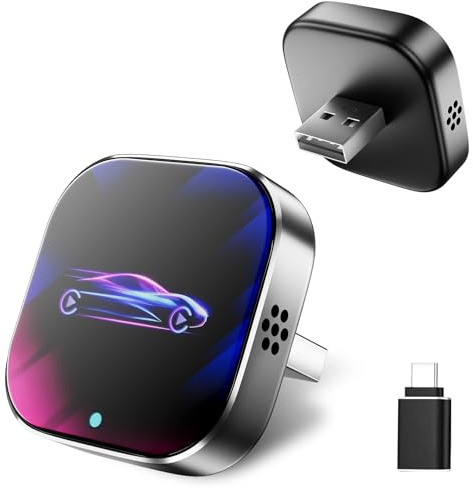 2026 Wireless Carplay & Android Auto Adapter 2-in-1, 2.4+5.0 GHz WiFi Android Auto Adapter, Plug and Play, 5.2 Bluetooth Stabile Verbindung, USB C/A, Kompatibel Mit Phone IOS 10+ Und Android 11+ (1)