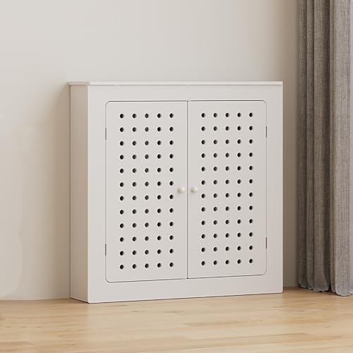 Copritermosifone Bianco per la Casa, Copri Termosifone Copertura Del Radiatore Mensola per Radiatore per Bagno, Soggiorno e Corridoio(90x90x20cm/35x35x8in)
