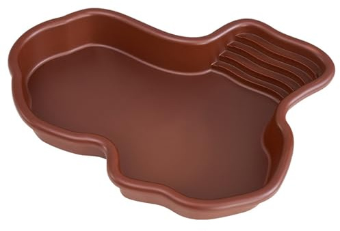 Grtheenumb Habitat per Tartarughe con rampa Antiscivolo Piscina per rettili Poco Profonda Vasca per Tartarughe Geometrica 12, 2x9, 8x2 Pollici Piatto per Acqua Liscio |.Piatto d'acqu