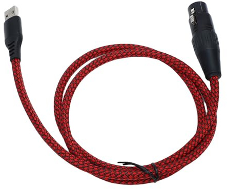 ASHATA USB Microphone Cable, XLR to USB Cable 6 Feet with A Shielding Layer, XLR Female to Microphone, USB Interface to Computer for Microphones or Recording Karaoke Sing (2m)