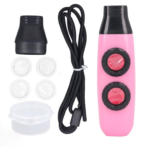 Jeffergarden Kazoo-Flöte, Verstellbares Doppelloch-Blasinstrument für Musikdarbietungen mit Membran, für Spaß Im Freien (PINK)