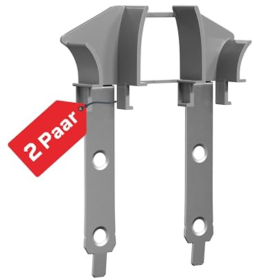 BAUHELD Persianas enrollables universales [2 pares] – Se puede utilizar en cualquier riel guía – Guía óptima de persianas y funcionamiento uniforme en perfiles maxi – Ancho de entrada 17 mm – Gris