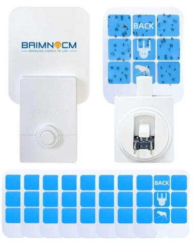 Piège à mouches plug-in pour intérieur, piège à mouches à fruits pour intérieur et pièges à moucherons pour maison, 2 appareils + 6 cartes de recharge – Attrape-insectes volants à lumière UV