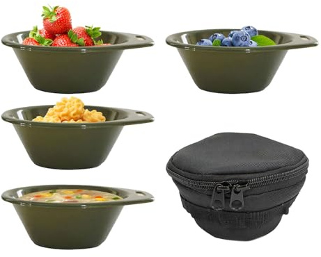 Cuenco de camping | Vajilla apilable con de almacenamiento | Cuenco de arroz de 4 piezas, Picnic al aire libre interior cocina casa cena almuerzo barbacoa playa camping viaje senderismo