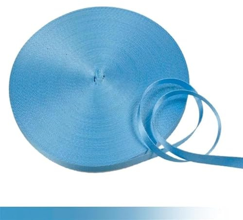 VCSZYAFX spännband 45 meter 10 mm färgglatt nylonband, snedband för handgjorda arbetskort, rem, kläder, sytillbehör (ljusblå)