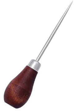 Punteruolo Per Cucire 1 pezzo punteruolo con manico in legno tenda in pelle fai da te punteruolo for cucire scarpe strumento di riparazione cucitrice a mano punteruolo artigianale in pelle(Color 2)
