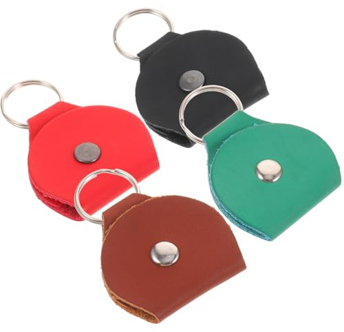 Nyckelring med plektrumhållare, 4st Guitar Pick Nyckelring PU Hållarväska 5x4,5x1cm