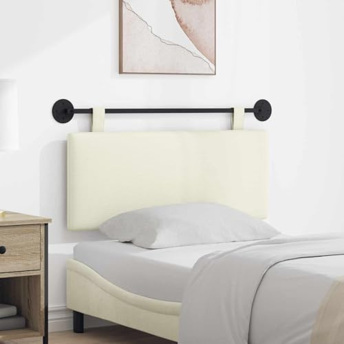 LoogCape Hängendes Kopfteil aus Cordstoff, gepolstert mit weicher Polsterung, rechteckig 110 x 55 x 5 cm, inklusive pulverbeschichteter Metallhalterung, abnehmbare Hängeschlaufen