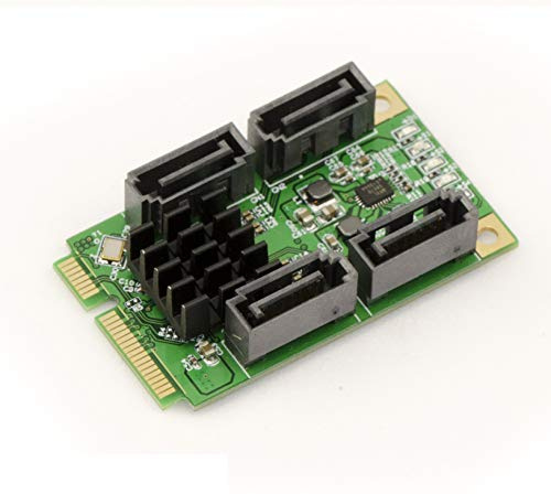 KALEA-INFORMATIQUE Tarjeta Controladora Mini PCI Express 4 Ports SATA 3.0 6G con Chipset Marvell