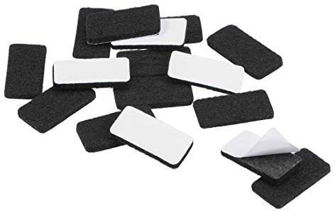sourcing map 28 Stück Möbelpads Filz Pads Selbstklebend 30mmx15mm 3mm Dick | Quadrat, Schwarz