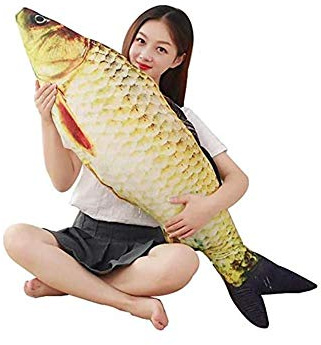 JULAN 3D Giant Soft Fish Cushion Pillow Carp Plush Pillow Stuffed Toy Throw Pillow for Home Decoration Gift Kids Pillow Stuffed Animal Toy (31inch/ 77cm)