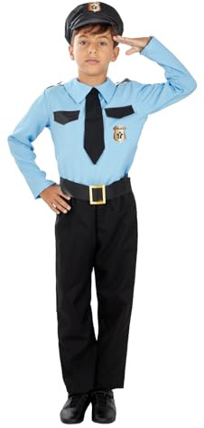 Funidelia | Polizisten Kostüm für Jungen Polizist, Agent, FBI, Berufe - Kostüm für Kinder & Verkleidung für Partys, Karneval & Halloween - Größe 5-6 Jahre - Schwarz