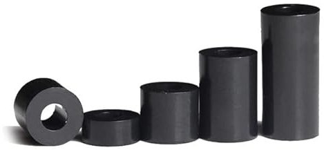 25 Stück Innendurchmesser 3 4 5 6 8 mm, schwarz, weiß, ABS, Nylon, Kunststoff, gewindeloser Abstandshalter, hohle Abstandsscheibe, M3, M4, M5, M6, M8, Schraube, M8, ID 8,2 mm, OD 14 mm, Länge 12 mm,