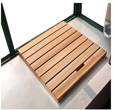 SHUITUKOUU Badematte Aus Naturholz,Bambus-Badematte, Badezimmer- Und Türschwellen-Pad, Holz-Badematte, Anpassbar,60x100cm/24x39in