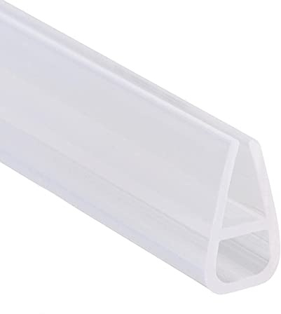 maxant U Shape Shower Screen Door Glass Seal Strip, Rubber Edge Guard Strip Shower Door Sealing Tape Glass Protector Trim, Wet Room Floor Barrier Bath Screen Seal, 2M Shower Tray Sealing Strip (8mm)