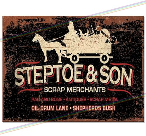 Steptoe & Son Beer Metal Bar Sign Father's Day Gift Accessories Home Pub Outdoor Garden Wall Plaque Man Cave Kitchen Garage Gift Funny Retro Vintage Signs Vintage Memorabilia Uk 20cm x 15cm