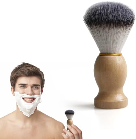 NHPY 1 Artikel Rasierpinsel, Rasierpinsel herren,Dachshaar Männer Rasierpinsel, Gesichtsbart Haarreinigung Rasierwerkzeug Rasierpinsel Seife Schäumende Rasierpinsel (Holzfarbe)