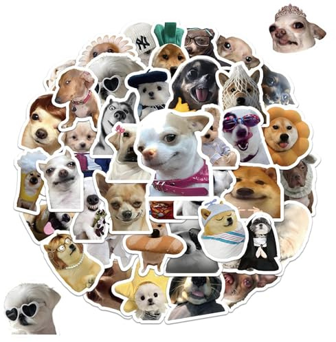 60 Pcs Cute Dog Stickers, 1.2-2.4in Funny Dog Stickers Set, Self Adhesive Dog Sticker, Waterproof Stickers for Dog, Aesthetic Decals for Love Dogs Water Bottles Scrapbook Laptop Computer