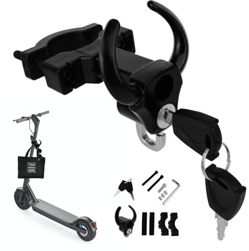 Gancio per scooter elettrico, accessori per scooter elettrico, con serratura e chiave, gancio anteriore e scooter e accessori per scooter elettrico (L)