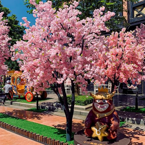 KIBONCY Japón Gran simulación de Cerezo árbol de la Planta de la simulación de un Deseo árbol Manual Falso Cerezo Flor árbol embellecer Interior árbol Falso(1.8x1.5m/5.9x4.9ft)