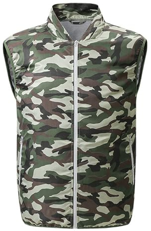 Meichoon Gilet refrigerante indossabile con condizionatore d'aria, velocità del vento regolabile, ideale per lavoro e attività all'aperto, Mimetico, M-L