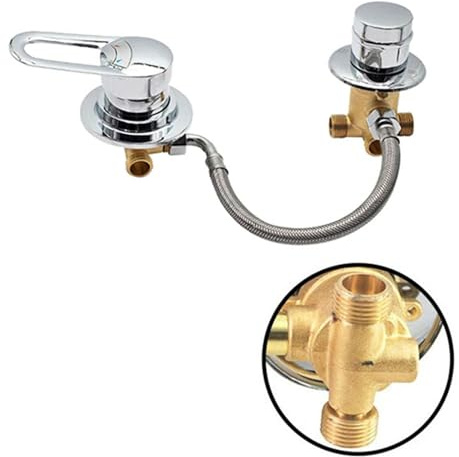 Vanne inverseur de douche en laiton massif 2 voies pour robinet de salle de bain mitigeur eau froide et chaude pour cabine de douche/hammam