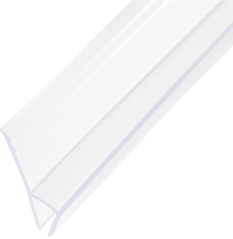 sourcing map Joint latéral de porte de douche, balayage de porte de douche de type H pour verre de 1,9 cm de long, 219,7 cm de long, bande d'étanchéité en silicone sans cadre, empêche les fuites de