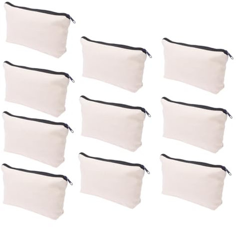 TOKIDNY Leinwand Stift Aufbewahrungstasche 20 Stück Federmäppchen Mit Reißverschluss Naturfarben Langlebig Und Praktisch Schreibwarentasche Für Schule Und Reisen