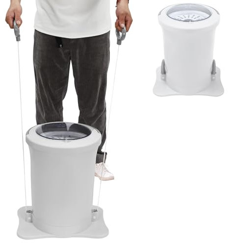 Secadora de ropa manual, deshidratador de ropa no eléctrico, secadora centrífuga con cordón giratorio, secadora manual portátil con tubo de drenaje, secadora de ropa, para apartamentos y dormitorios(W