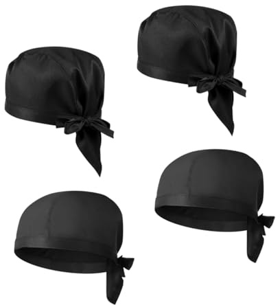 CONGARTENO 4piezas Gorro De Chef Clásico para Cocina y Catering Turbantes para Restaurante