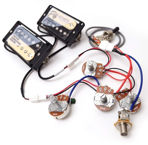 ProBucker Alnico 2 Humbucker Tonabnehmer Set Zebra für Gibson Les Paul Tonabnehmer, Hals- und Steg-Tonabnehmer mit 2-Leiter Quick-Connect-Anschlüssen, 2V2T-Kabelbaum, Vintage-Ton-Upgrade