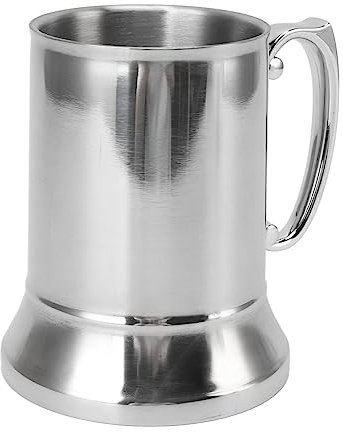 Bierbecher aus Edelstahl mit Deckel, 500 ml Bierbecher Kaffeetasse für Kaffeemilch kalt oder heiße Getränke