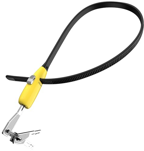 ZSLUO Bike Lock Zip Tie Lock 20 Inch Adjustable, 3 Universal Key All-Weather Stainless Steel Secure Lock for Doors, Strollers, Suitcases, Refrigerators, Fences, Gym Lockers (1 Pack, Yellow)