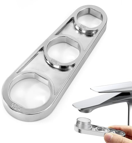 Tunejoy Wasserhahn Sieb Schlüssel Perlatoren Schlüssel Zinklegierung Luftsprudler Serviceschlüssel für Wasserhahn Mischdüsen M16/M18 M20 /M22/M24/M28