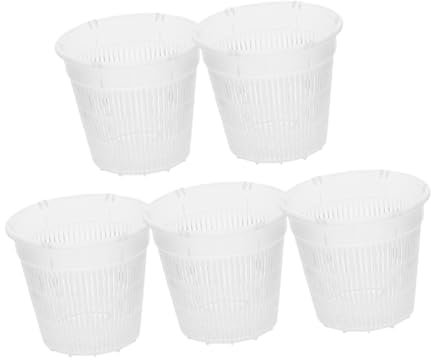 Happyyami 5pièces Pot De Fleur pour Orchidée Plastique avec Pot De Pépinière Respirant Fentes De Fleur Transparent pour Plante Contenant De Plante Décoratif