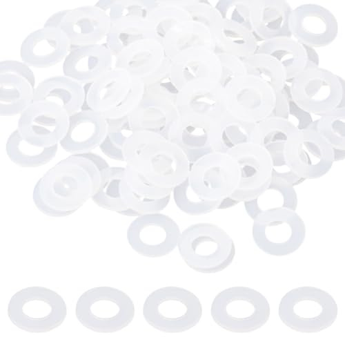 CREATCABIN 100 rondella Piatta in Gomma Rondella in Nylon Trasparente 10mm Diametro Esterno 4.5mm Diametro Interno 1mm Spessore Cuscinetti Antivibranti Guarnizione Tenuta Distanziali Ricambio