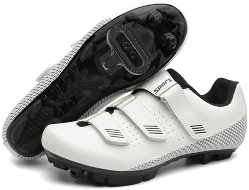 Hiuzylqx Zapatillas Ciclismo MTB Hombre, Zapatos Bicicleta de Montaña Exterior Compatible con Shimano SPD 2 Pernos Pedales Respirables Unisex Adulto